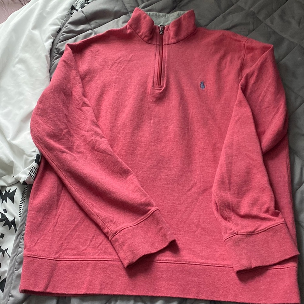 Mens salmon quarter zip sweatshirt